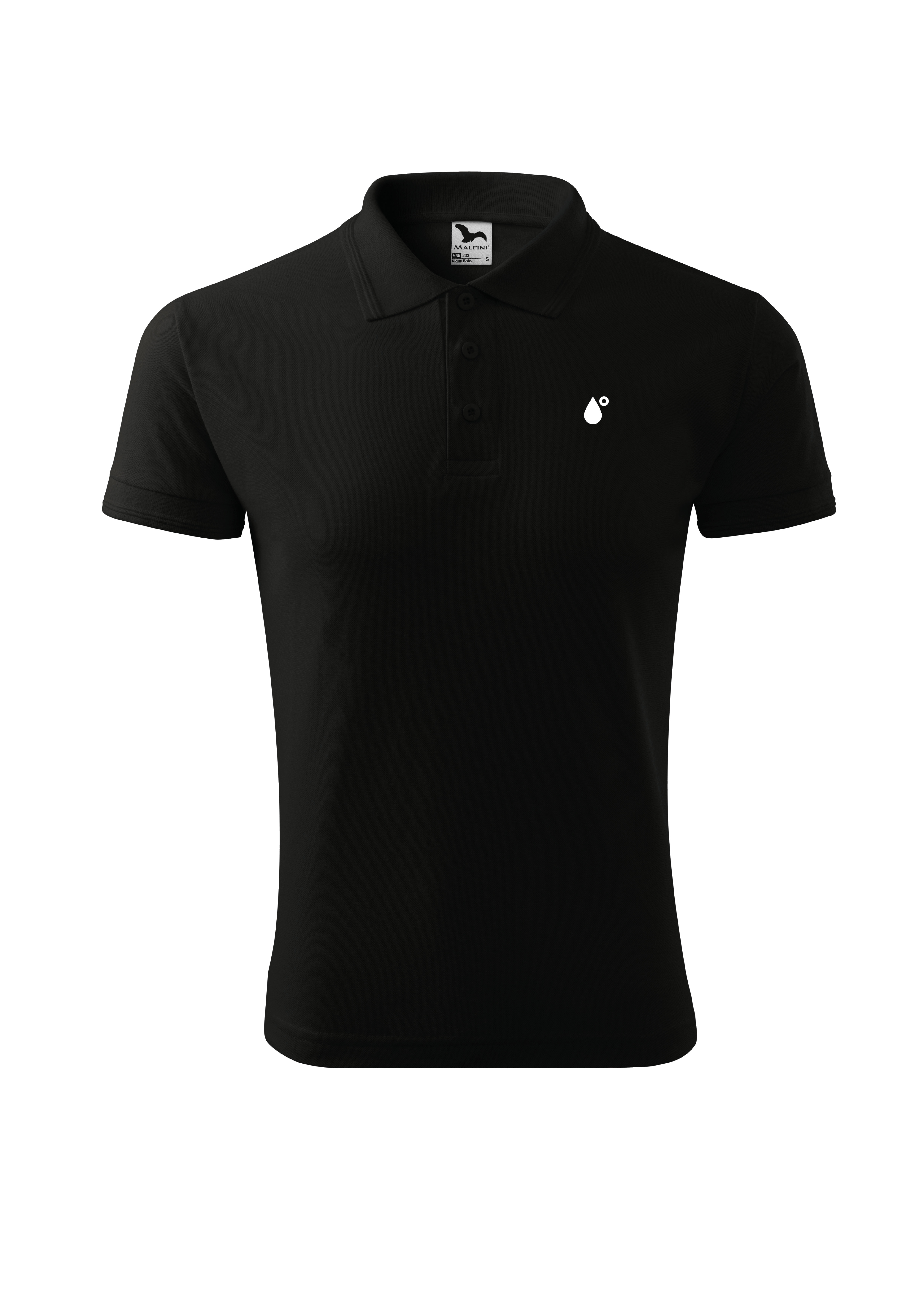 PIQUE POLO polokošile pánská - černá s bílým potiskem Saunia