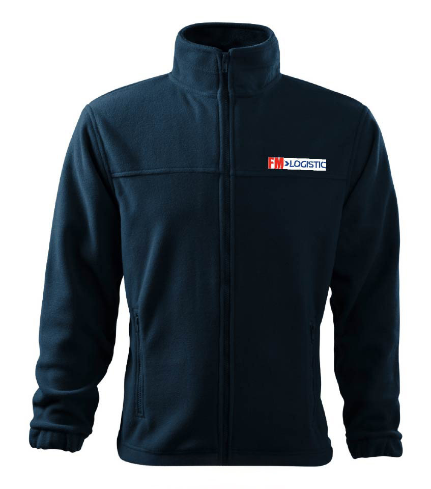 JACKET fleece - mikina pánská - námořní modrá - výšivka FM Česká