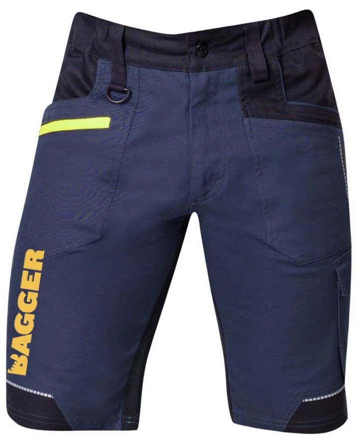 4Xstretch kraťasy pánské - tmavě modrá - potisk Bagger