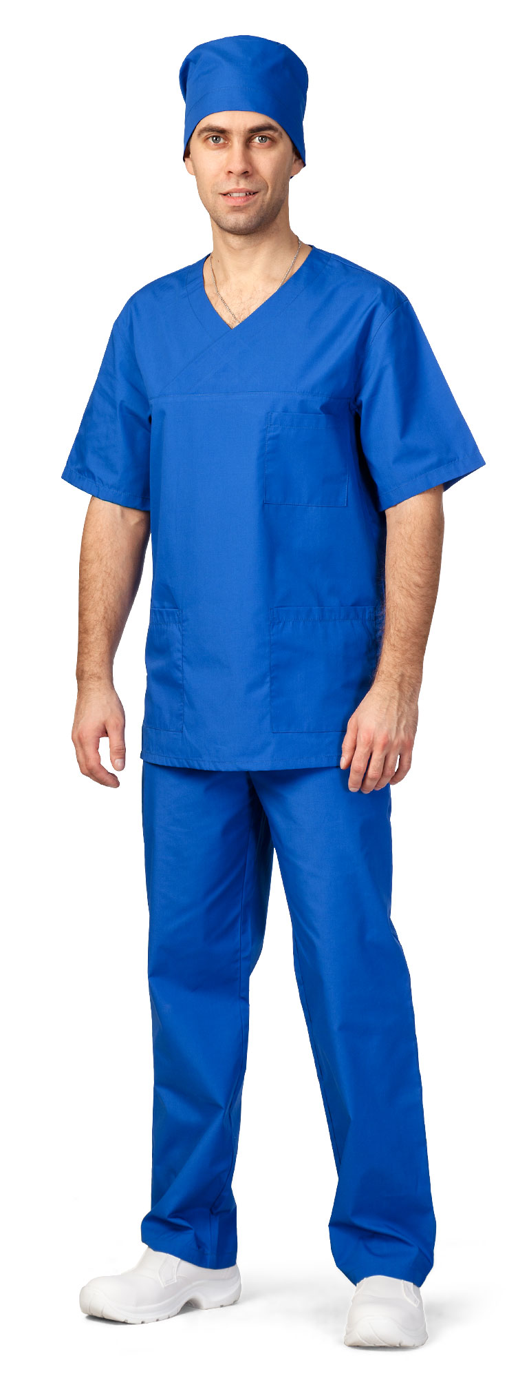 MEDIK Chirurgický komplet pánský (halena, kalhoty, čepice) modrá