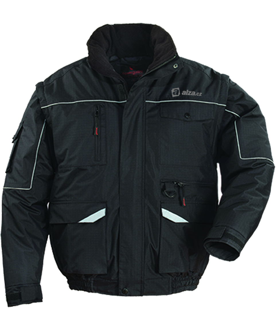 Bunda zimní RIPSTOP 2v1 - černá - retroreflexní potisk ALZA.SK