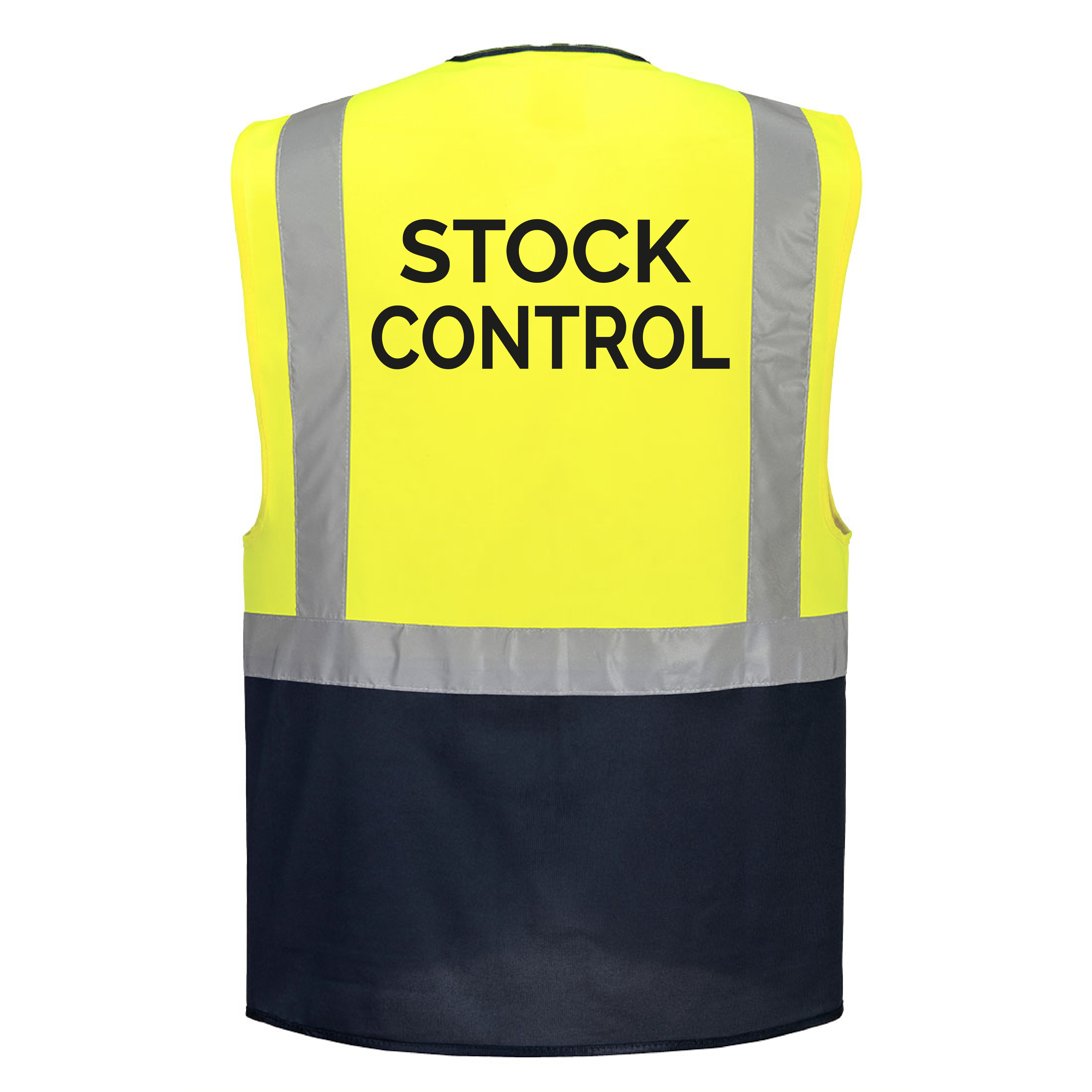 C476 - WARSAW EXECUTIVE vesta unisex - žlutá/tmavě modrá - s potiskem STOCK CONTROL