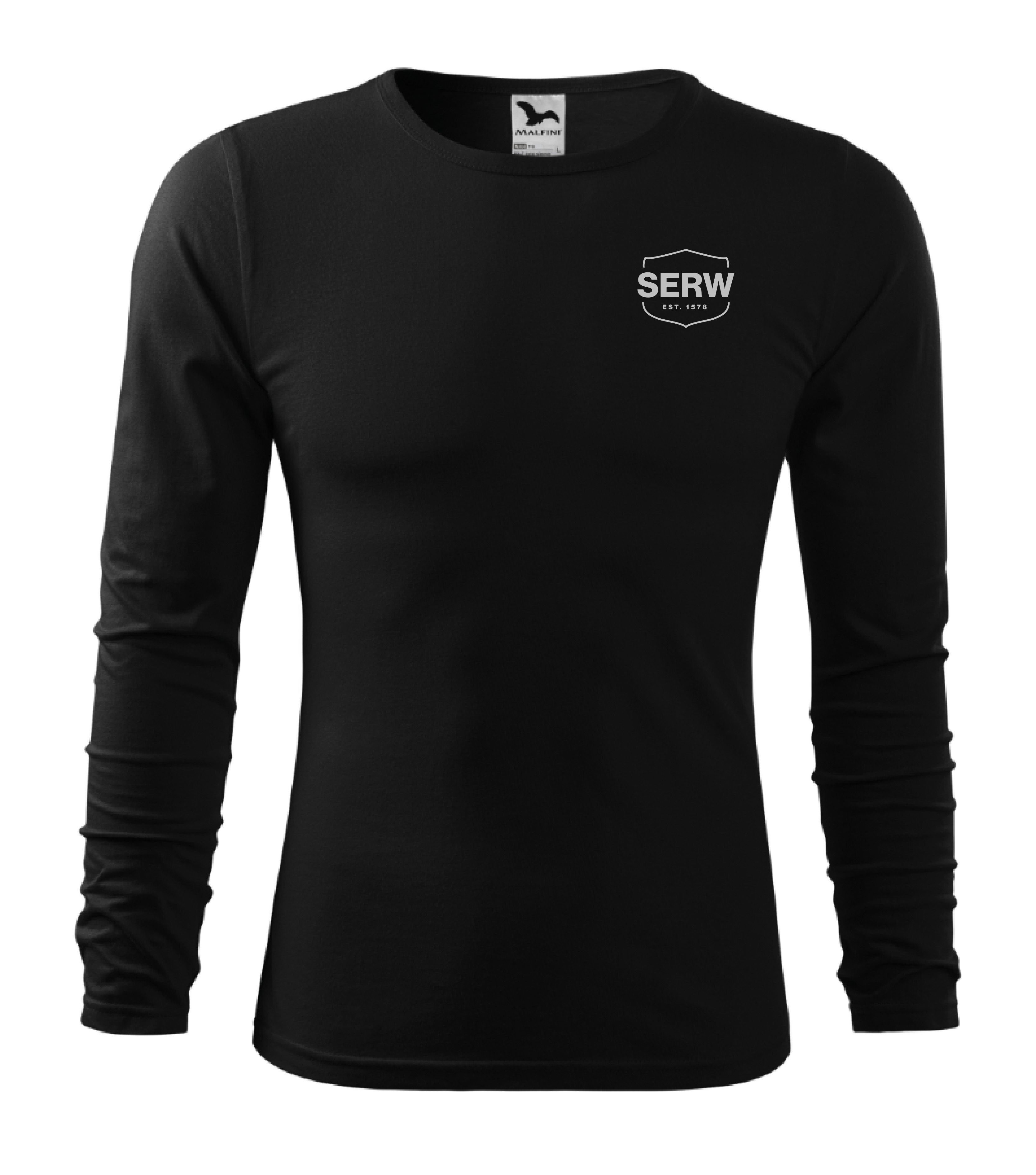 FIT-T LS 119 tričko pánské dl.ruk. - černá - potisk SERW retroreflex