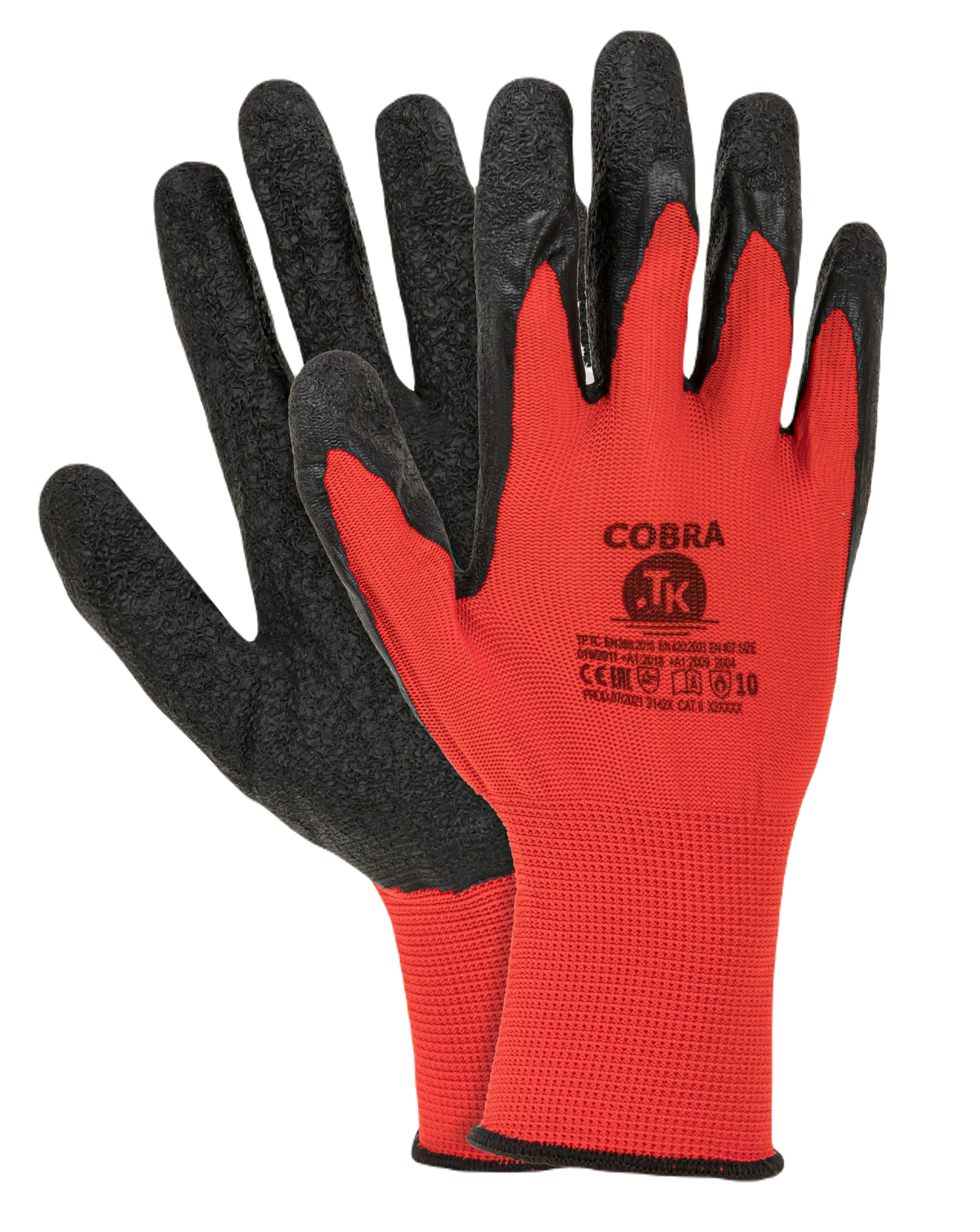 TK COBRA rukavice unisex kombinované - červená/černá