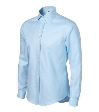 JOURNEY 264 košile pánská dl.ruk. - modrá/bílá (pruhované) - výšivka La Fresca