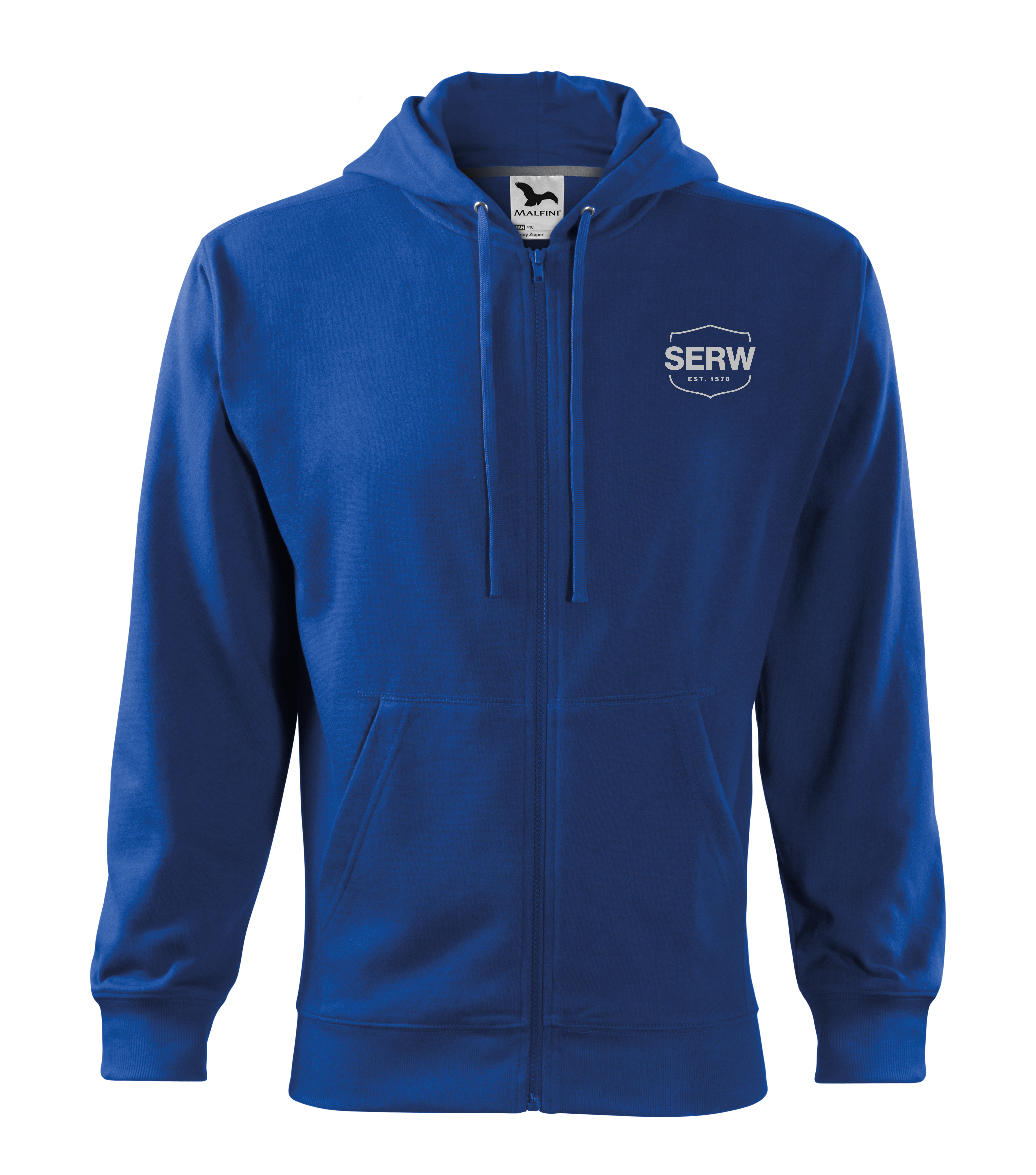 TRENDY ZIPPER 410 mikina pánská - královská modrá - potisk SERW retroreflex