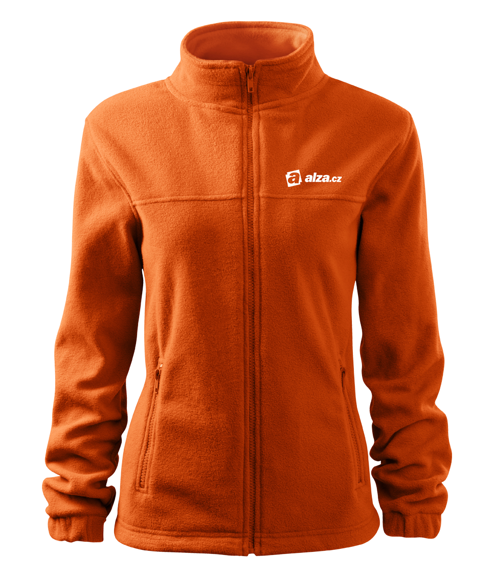 JACKET fleece - mikina dámská - oranžová - výšivka ALZA + ADMIN