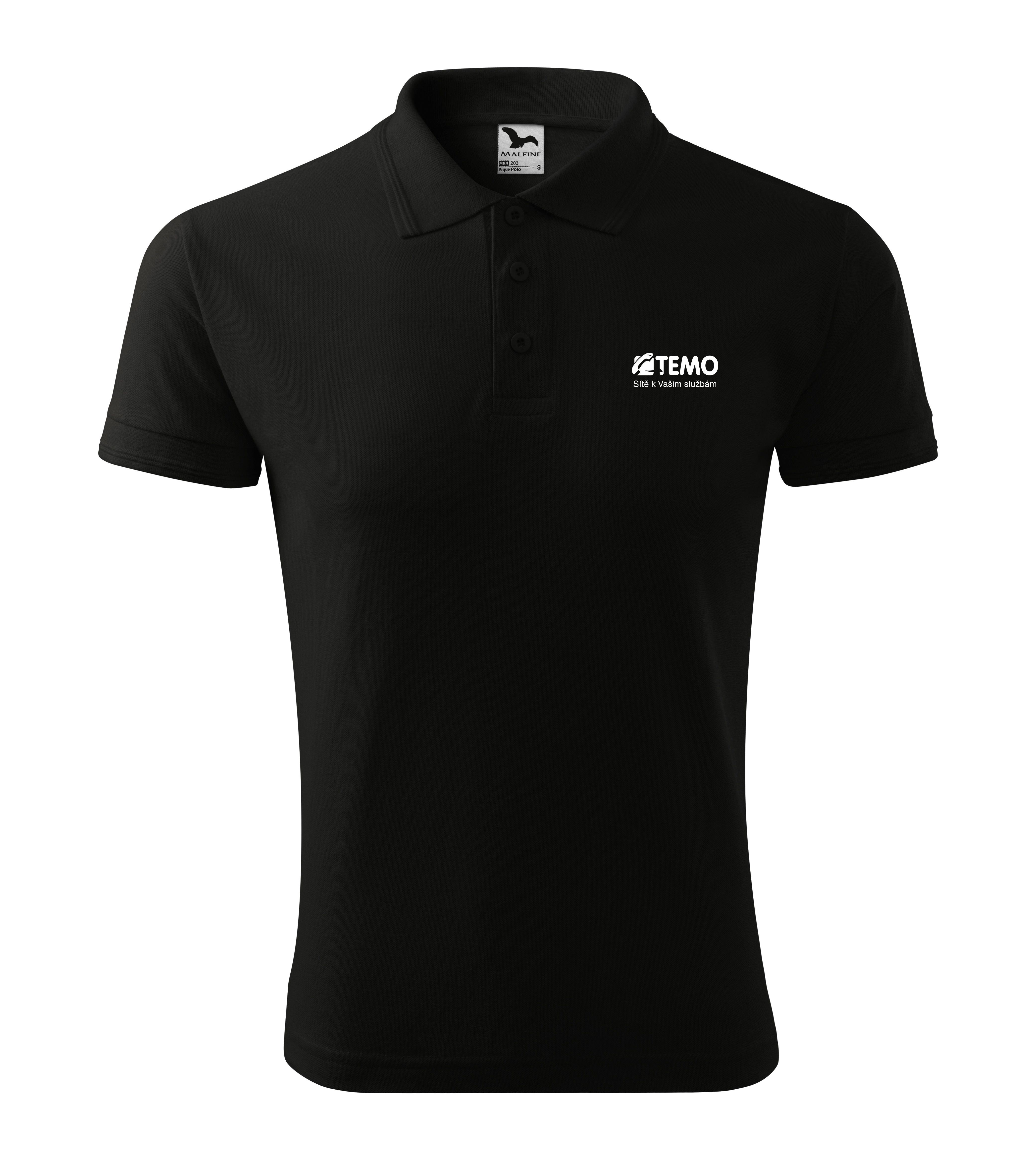 PIQUE POLO 203 polokošile pánská kr.ruk. - černá - TEMO