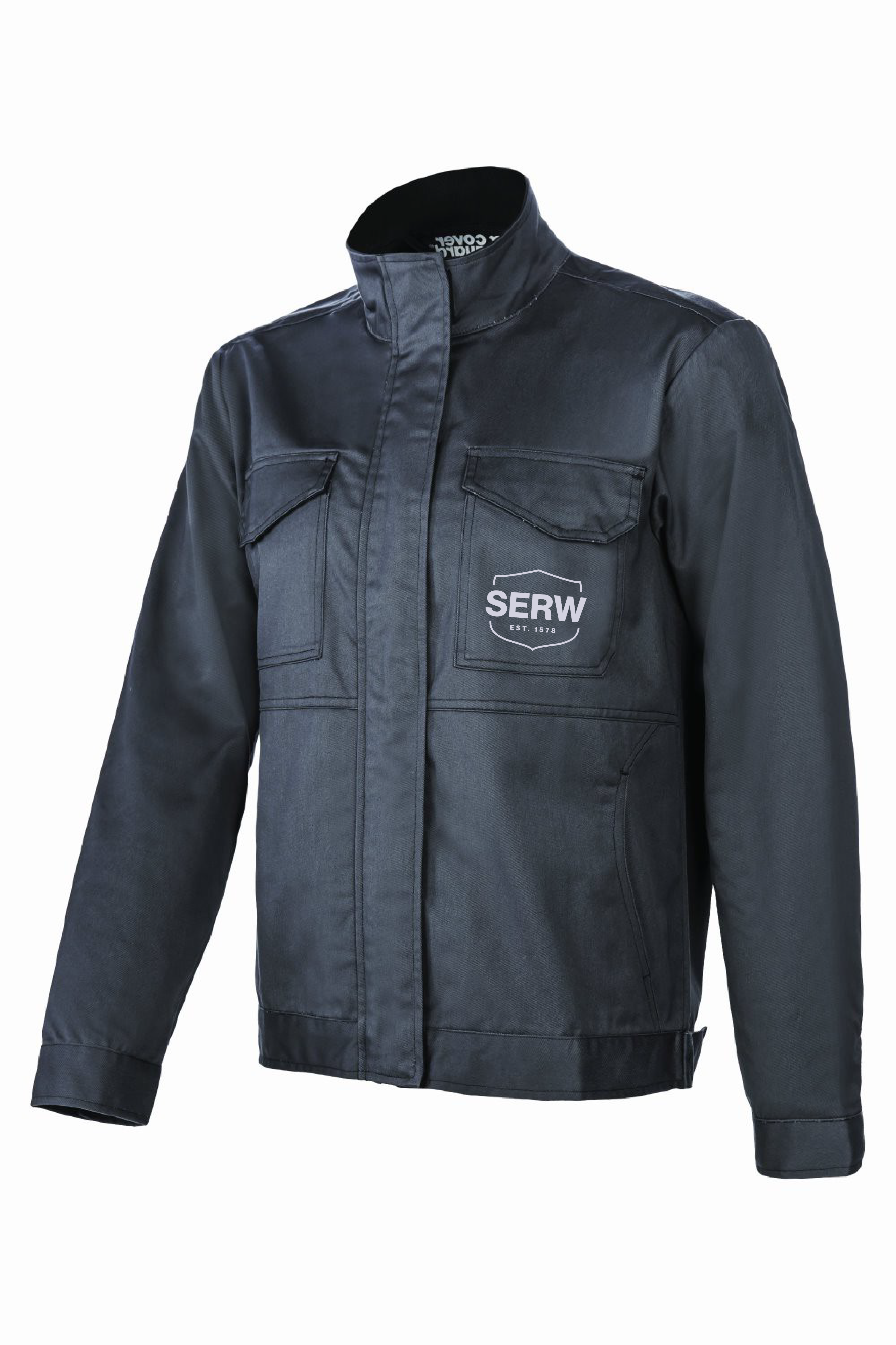 IRAZU bunda unisex - šedá - potisk SERW retroreflex