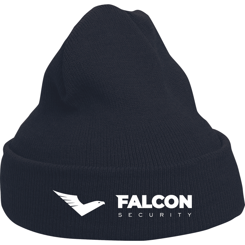 MESCOD pletená čepice černá s výšivkou Falcon