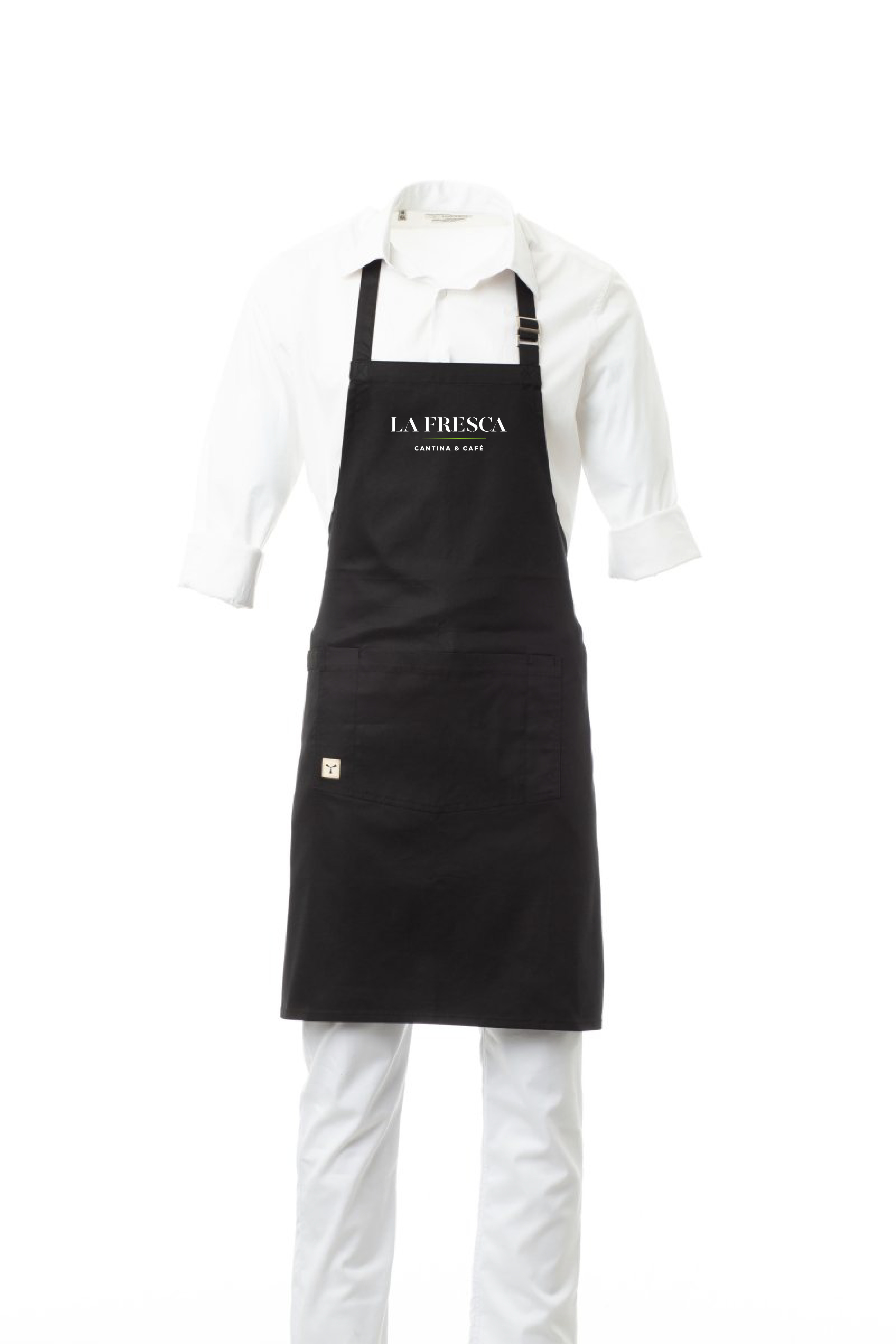 BISTROT zástěra unisex - černá - výšivka La Fresca