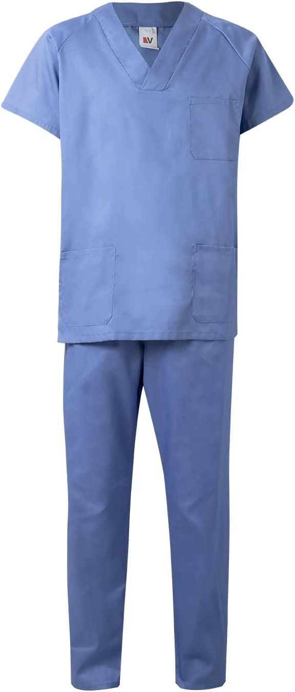 800 Zdravotní blůza a kalhoty (Scrubs) unisex set - nebesky modrá