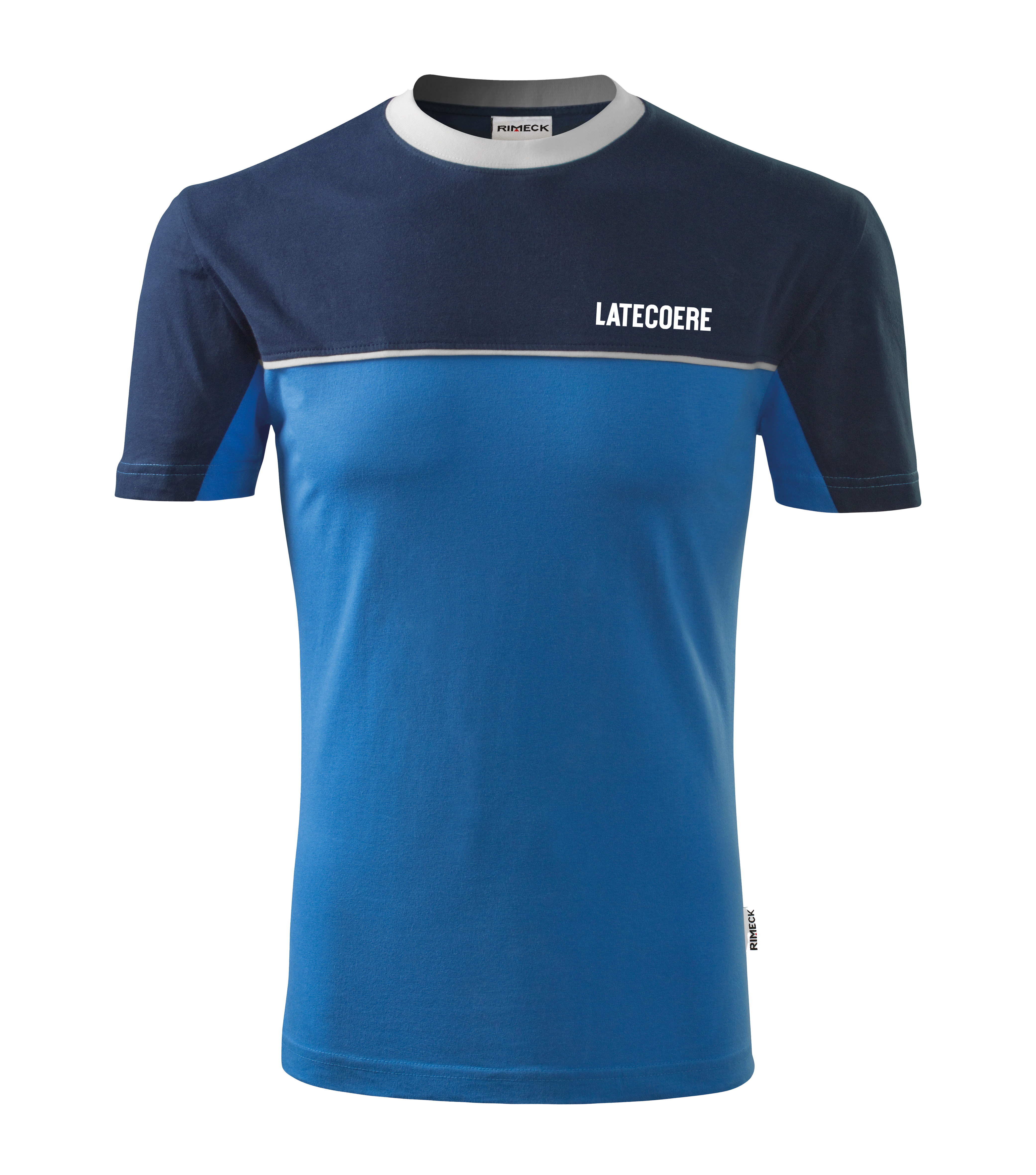 COLORMIX Tričko unisex - azurově modrá - s potiskem Latecoere