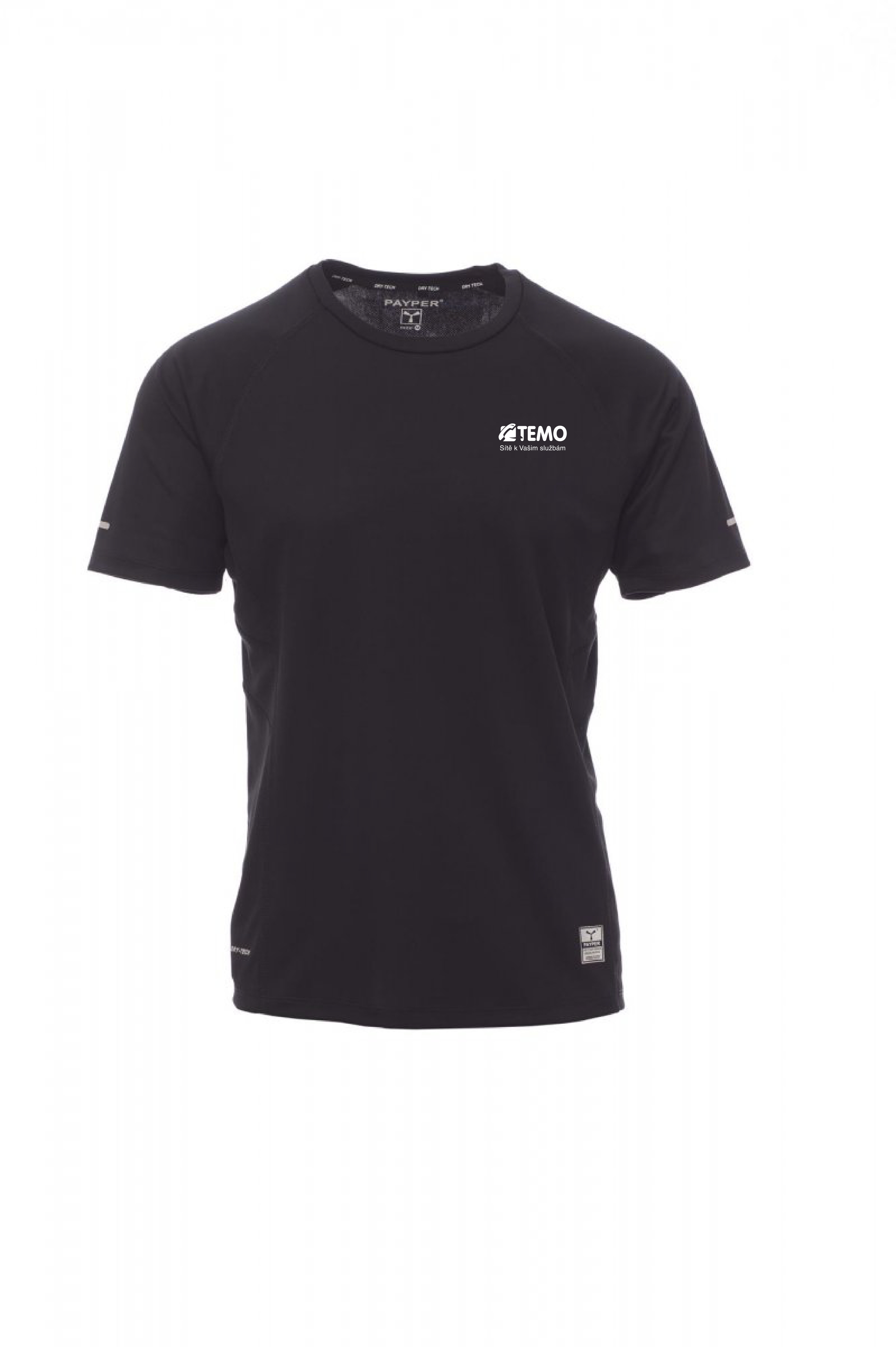 RUNNING tričko pánské sportovní kr.ruk. - černá - potisk TEMO