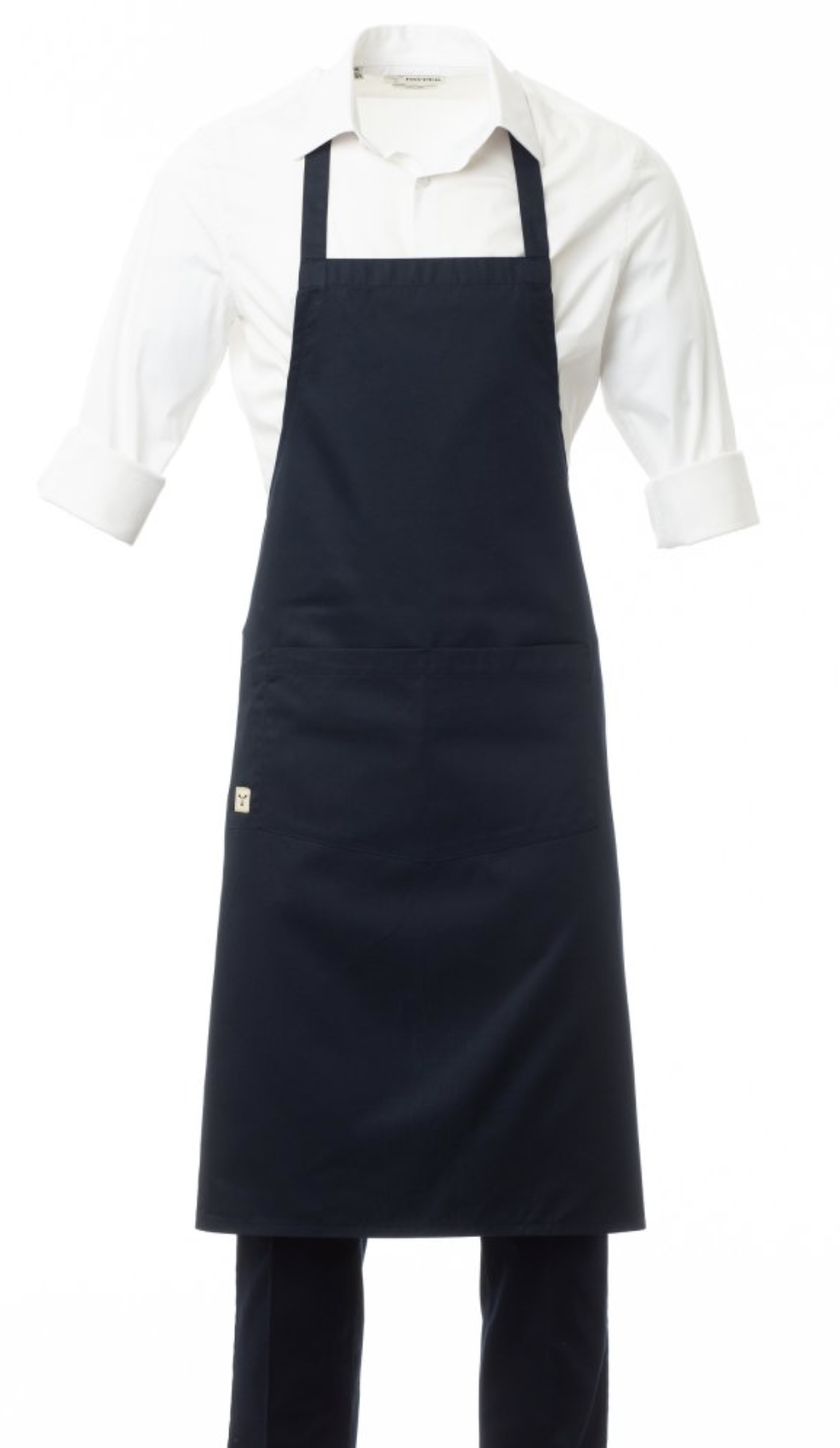 BOUTIQUE zástěra unisex s laclem - námořnická modrá