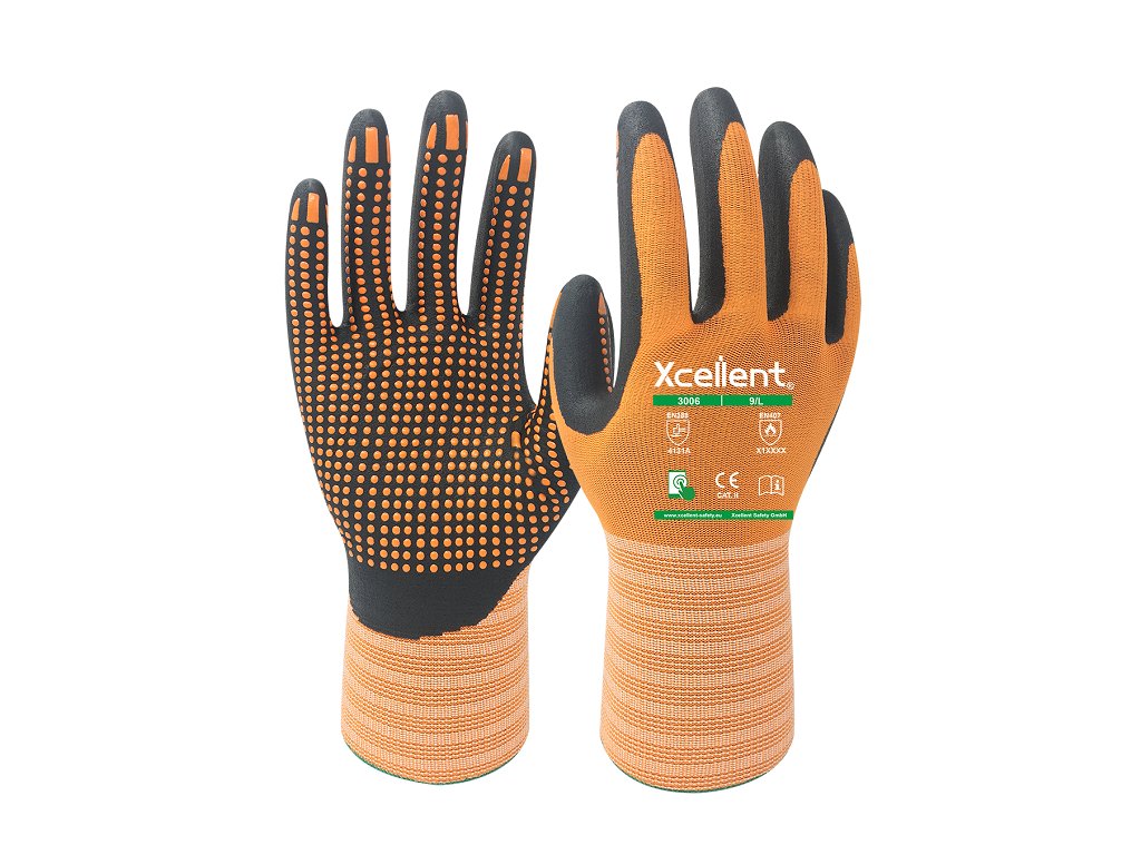 Rukavice XCELLENT 3006 s terčíky - oranžová