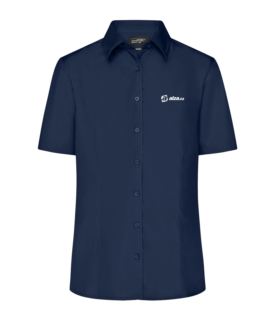 Košile pánská, krátký rukáv - navy modrá - potisk ALZA.SK