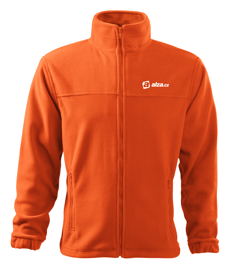 JACKET fleece - mikina pánská - oranžová - výšivka ALZA.HU + ADMIN
