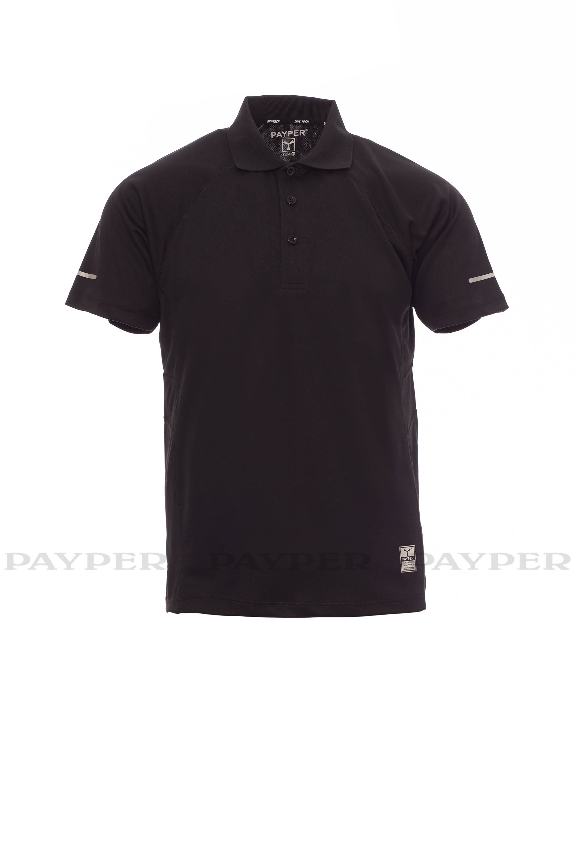 TRAINING polokošile pánská sportovní - černá - potisk TEMO