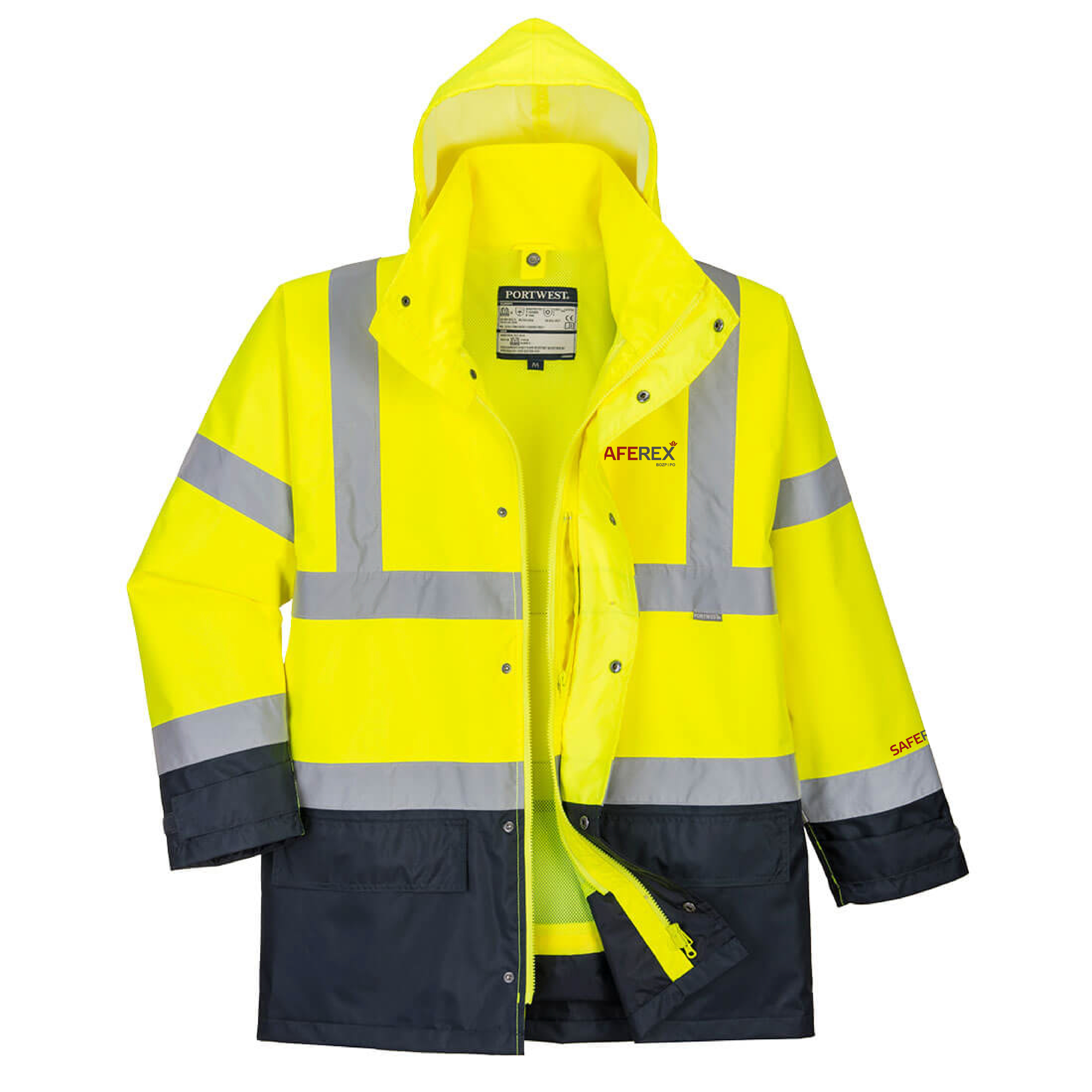 EXECUTIVE bunda unisex 5v1 - Hi-Vis žlutá/tmavě modrá - výšivka Saferex