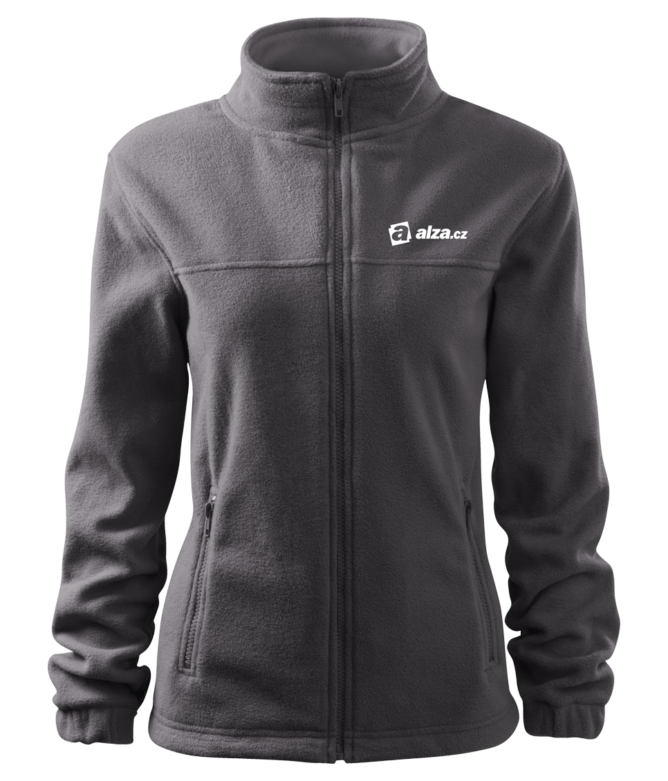 JACKET fleece - mikina dámská - ocelově šedá - výšivka ALZA + TEAM LEADER