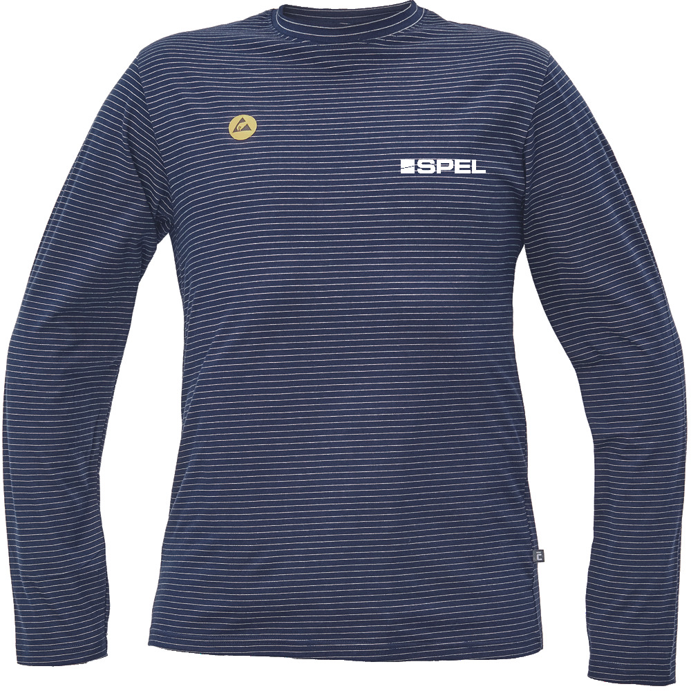 NOYO ESD LS tričko unisex dl.ruk. - námořní modrá - výšivka SPEL