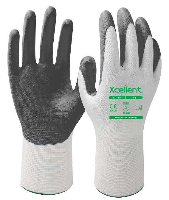 XCELLENT 12-330W rukavice unisex protiřezné - bílá/černá