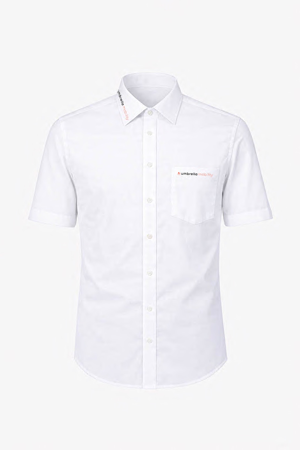 AERO Košile pánská bílá Umbrella, krátký rukáv