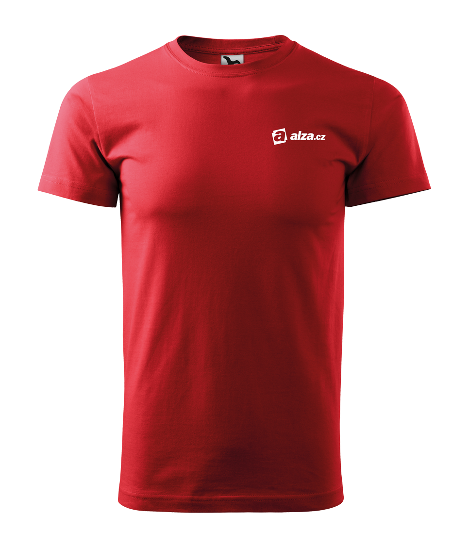 BASIC Tričko pánské - červená - potisk ALZA + TRAINER