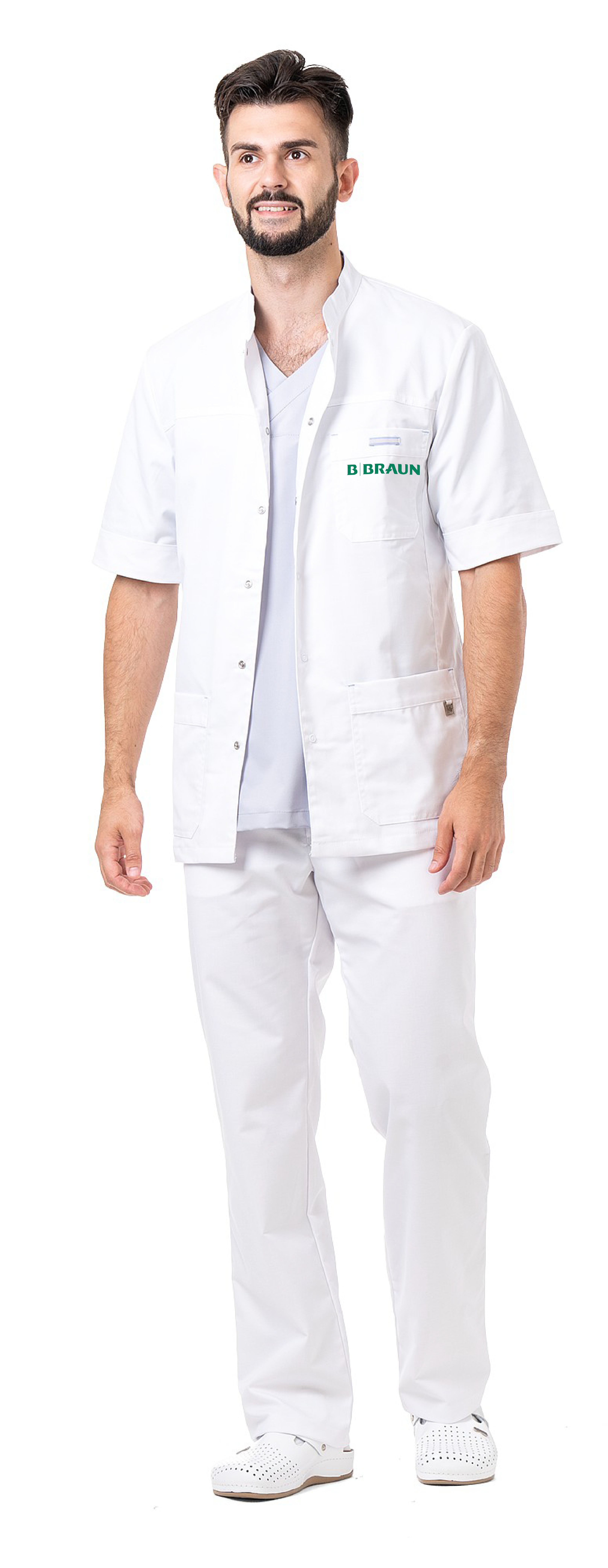 OSCAR-2 blůza pánská lékařská - bílá - výšivka B. Braun