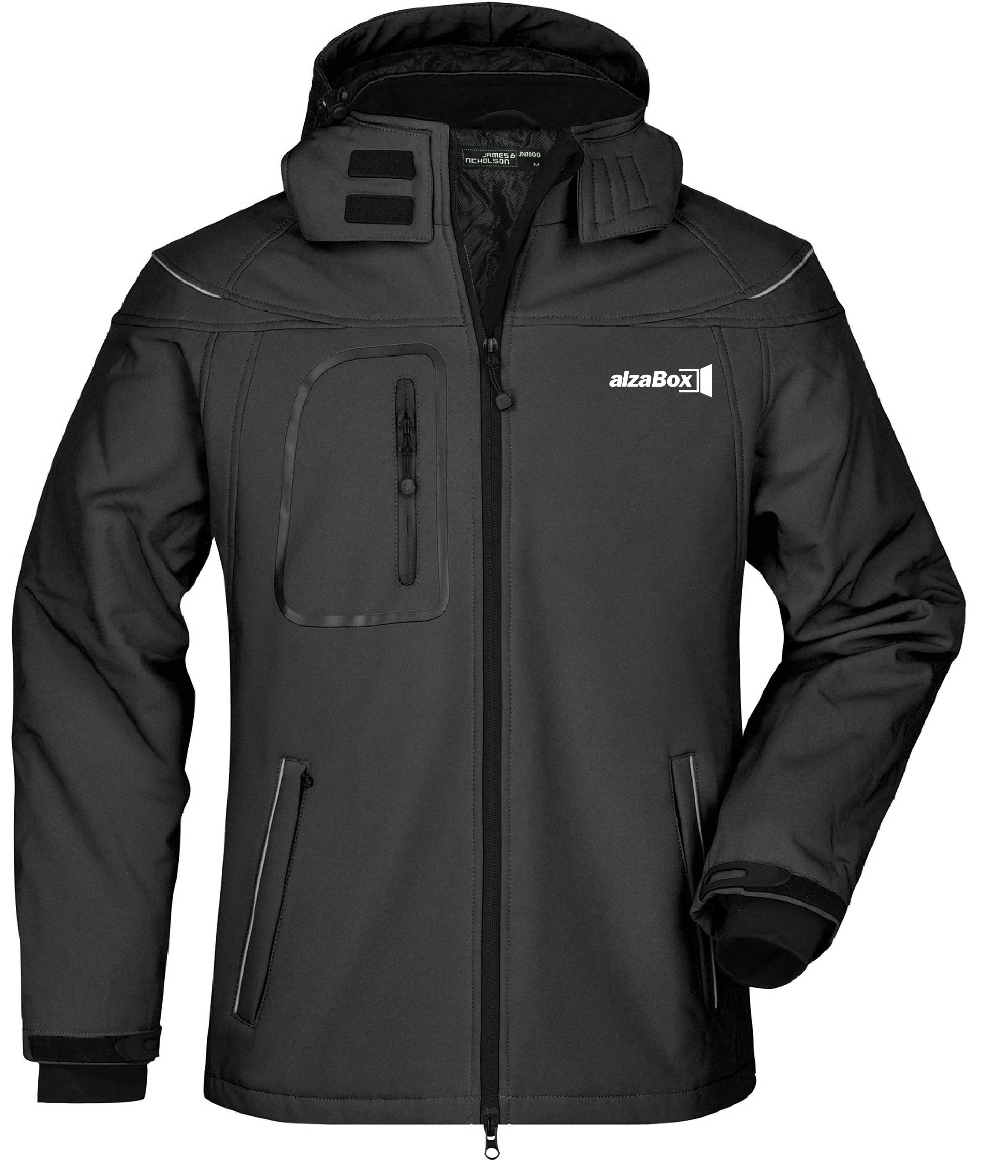 JN1000 bunda pánská softshell zimní - černá - potisk AlzaBox