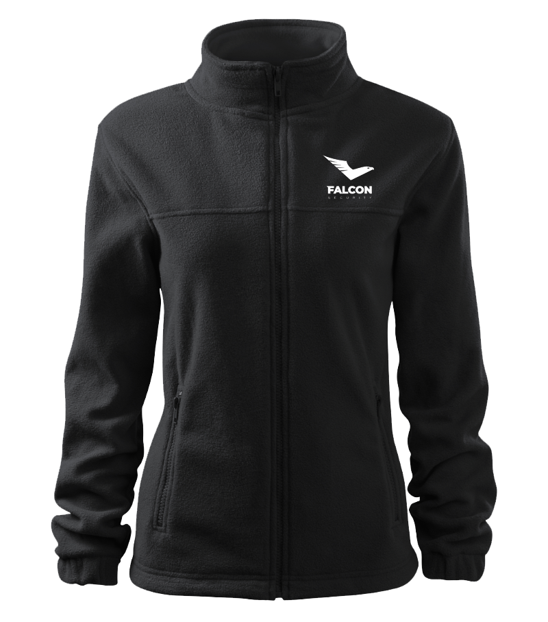 JACKET fleece - mikina dámská - ebony grey s výšivkou Falcon