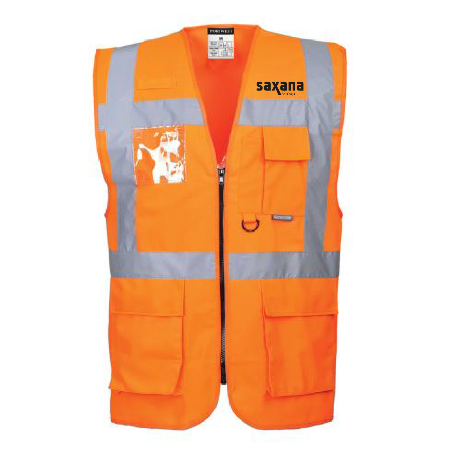 BERLIN vesta unisex reflexní manažerská - oranžová - potisk Saxana