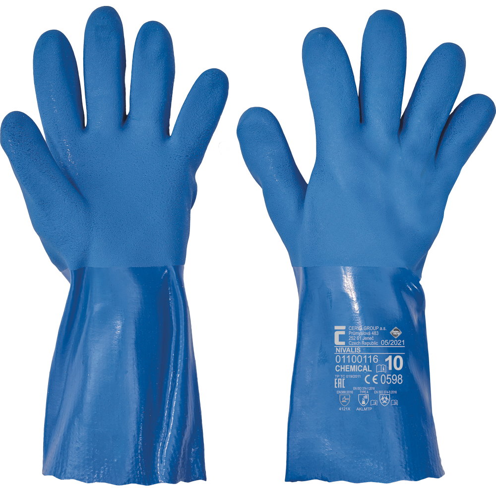 NIVALIS rukavice unisex PVC - modrá