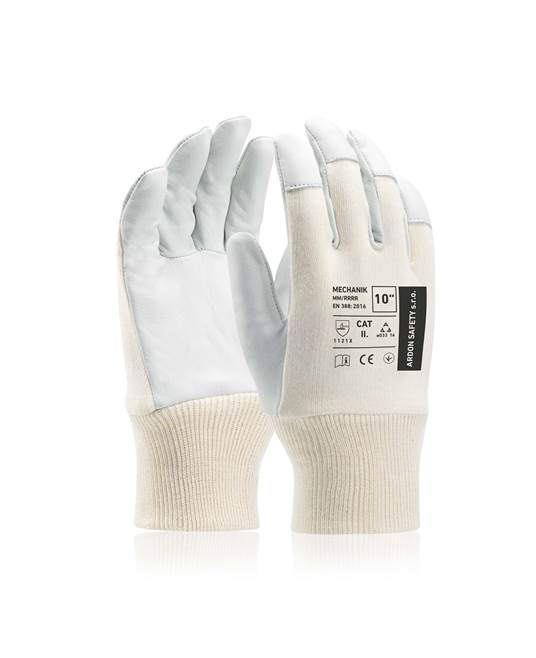 ARDON/MECHANIK rukavice kombinované - bílá/šedá