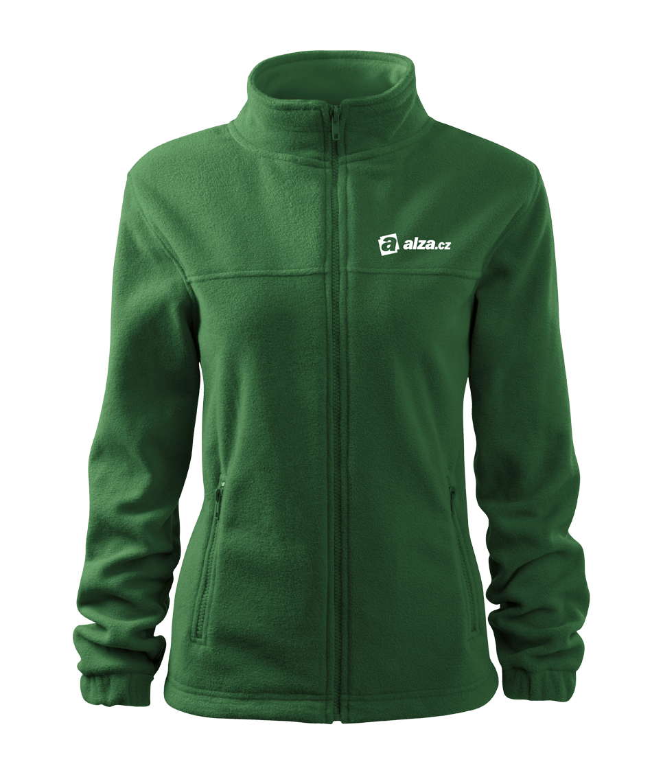 JACKET fleece - mikina dámská - lahvově zelená - výšivka ALZA.SK + SUPERVISOR