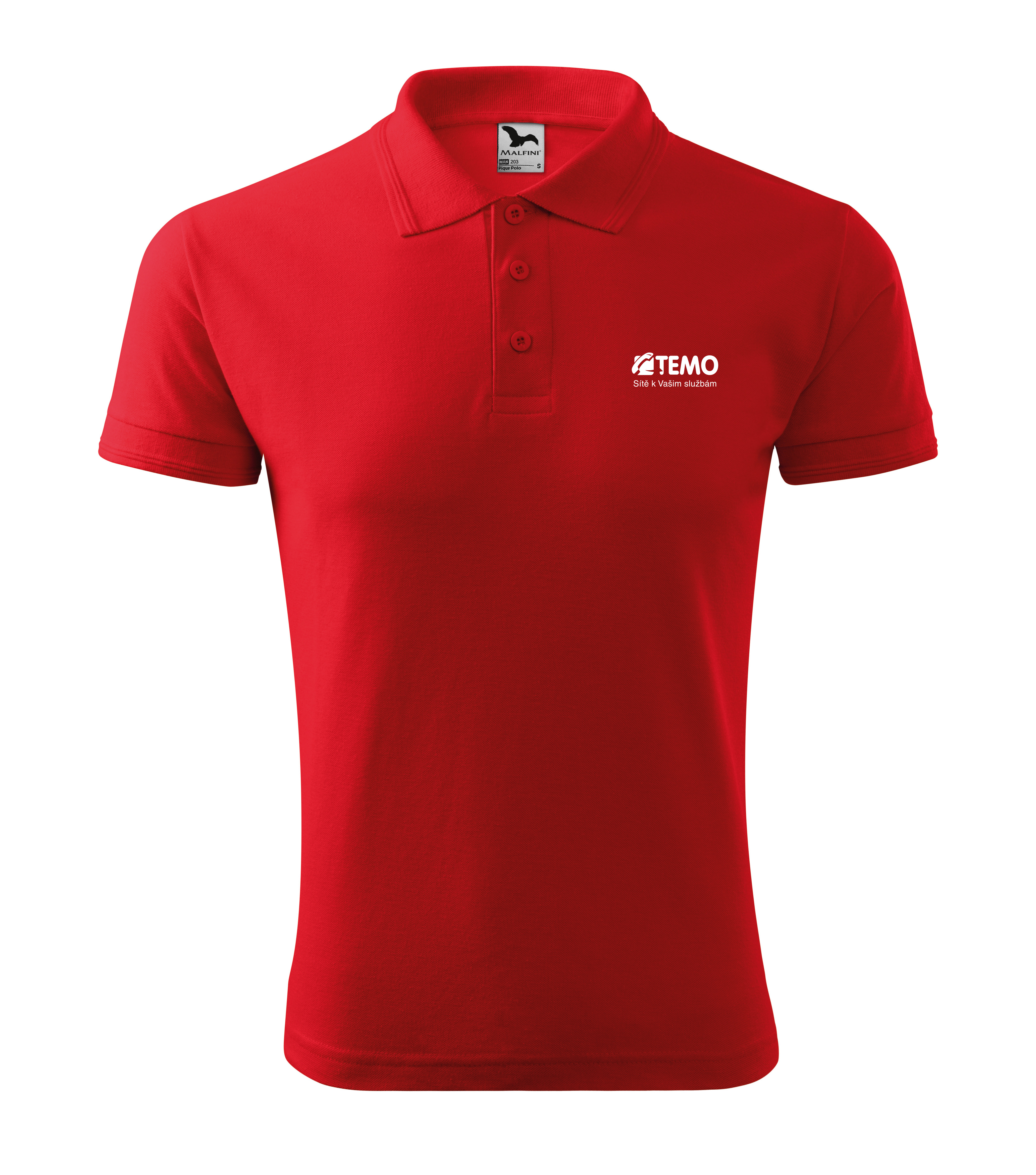 PIQUE POLO 203 polokošile pánská kr.ruk. - červená - TEMO