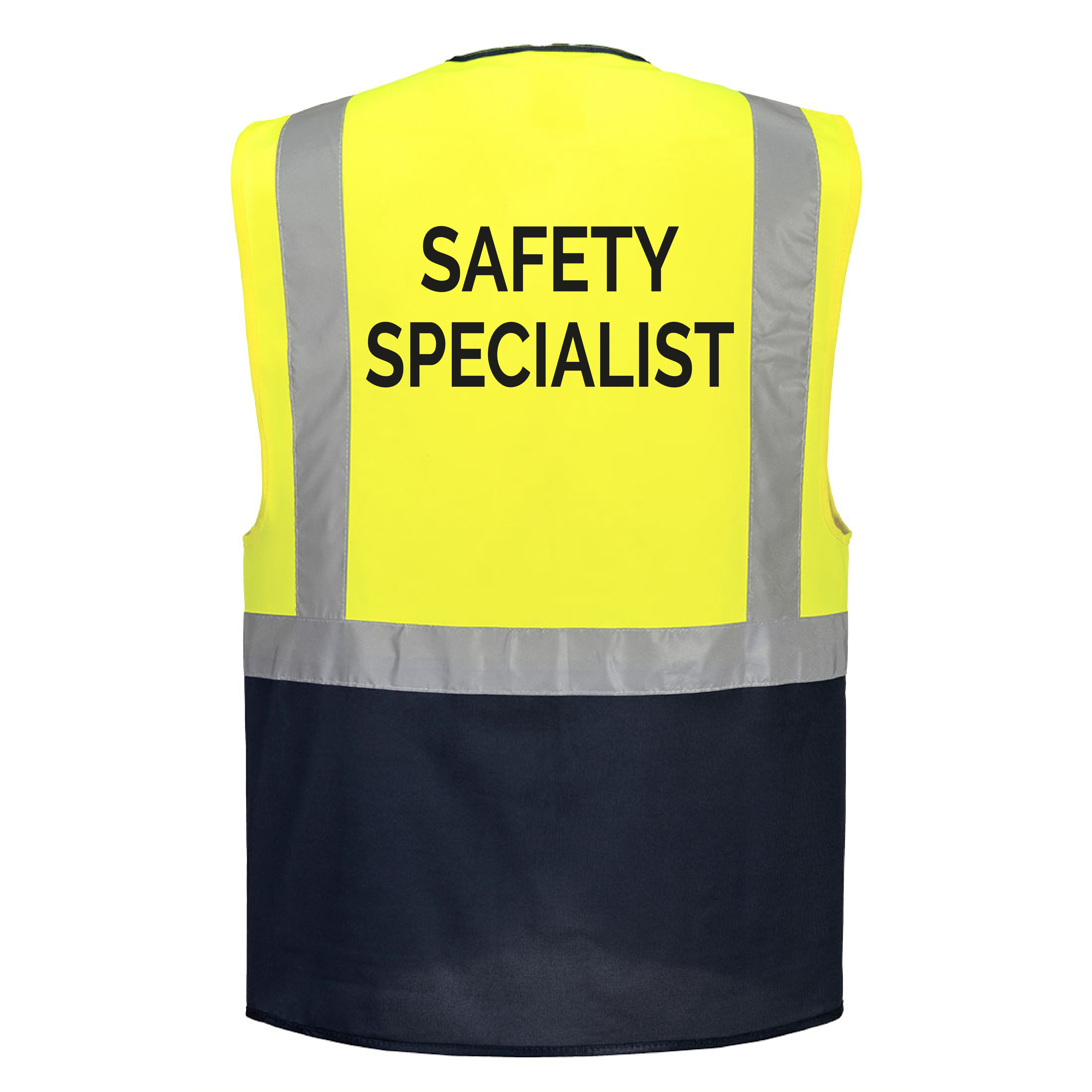 C476 - WARSAW EXECUTIVE vesta unisex - žlutá/tmavě modrá - s potiskem SAFETY SPECIALIST