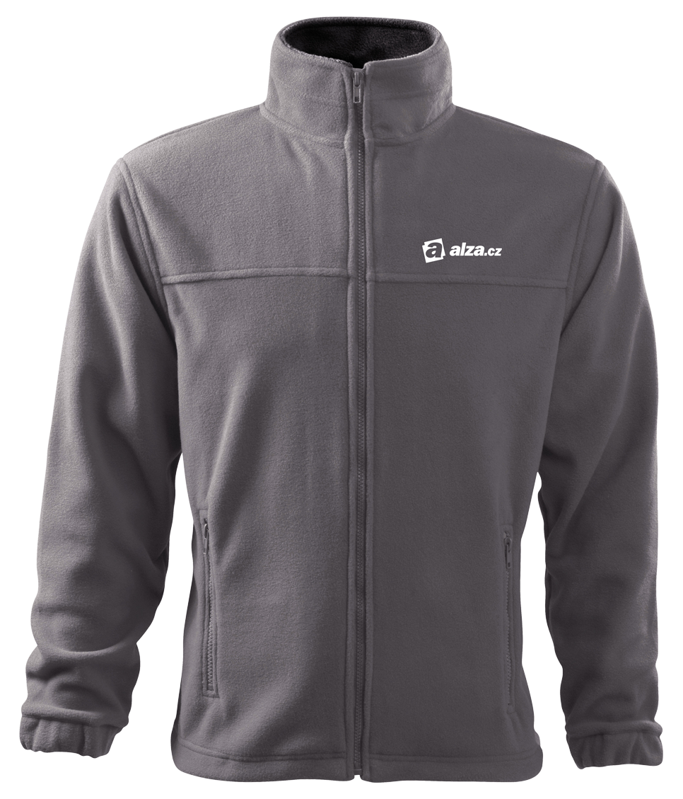 JACKET fleece - mikina pánská - ocelově šedá - výšivka ALZA.SK + TEAM LEADER