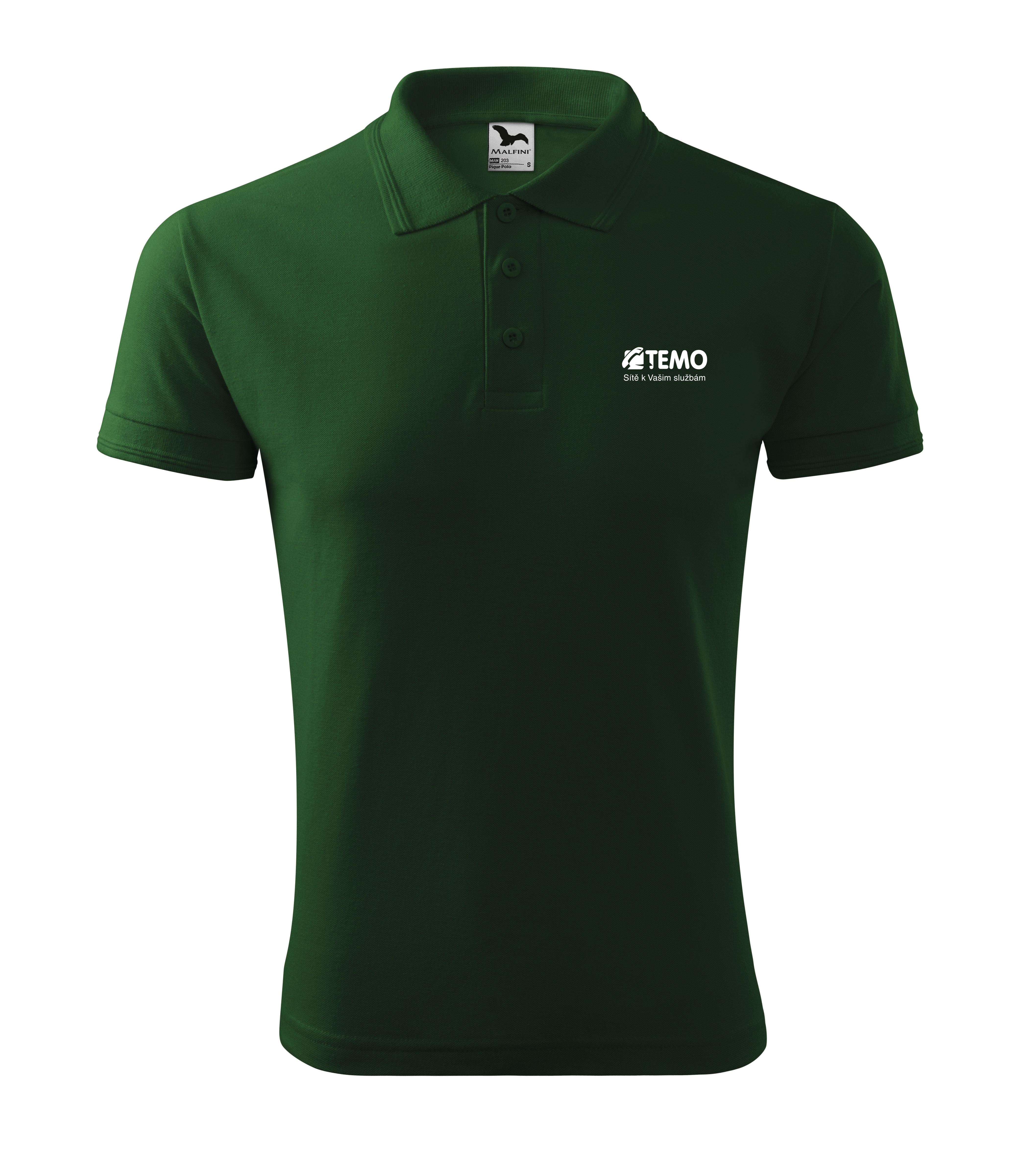 PIQUE POLO 203 polokošile pánská kr.ruk. - lahvově zelená - TEMO