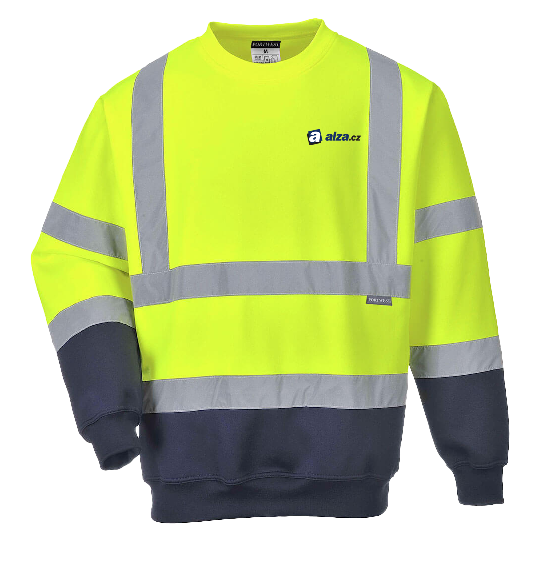 B306 - HiVis dvoubarevná mikina - žlutá/tm. modrá - potisk ALZA + FACILITY