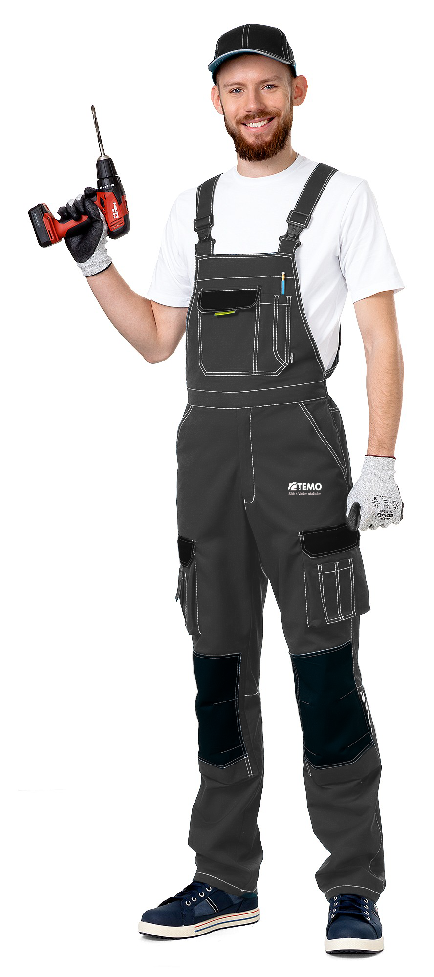 DUNAJ kalhoty pánské s laclem - šedá - TEMO