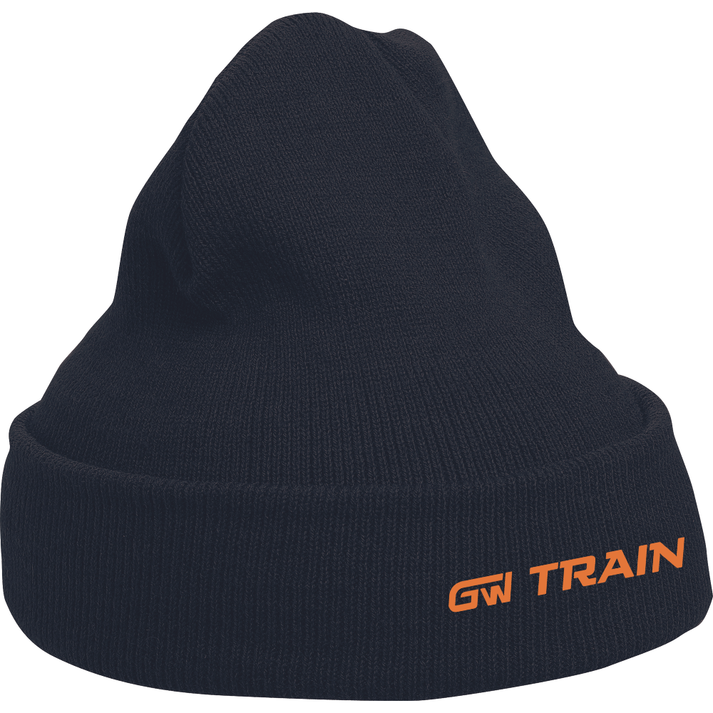 MESCOD čepice pletená unisex - černá - výšivka GW Train