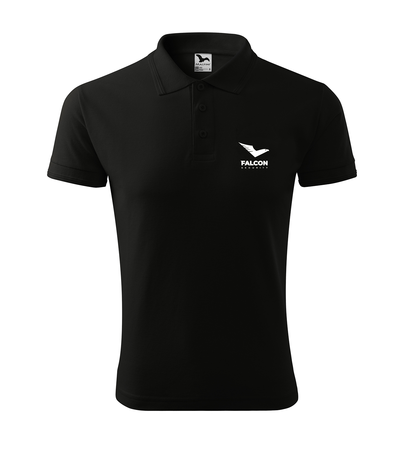PIQUE POLO polokošile pánská - černá s bílým potiskem Falcon