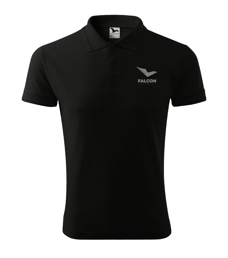 PIQUE POLO polokošile pánská - černá s refl. potiskem Falcon
