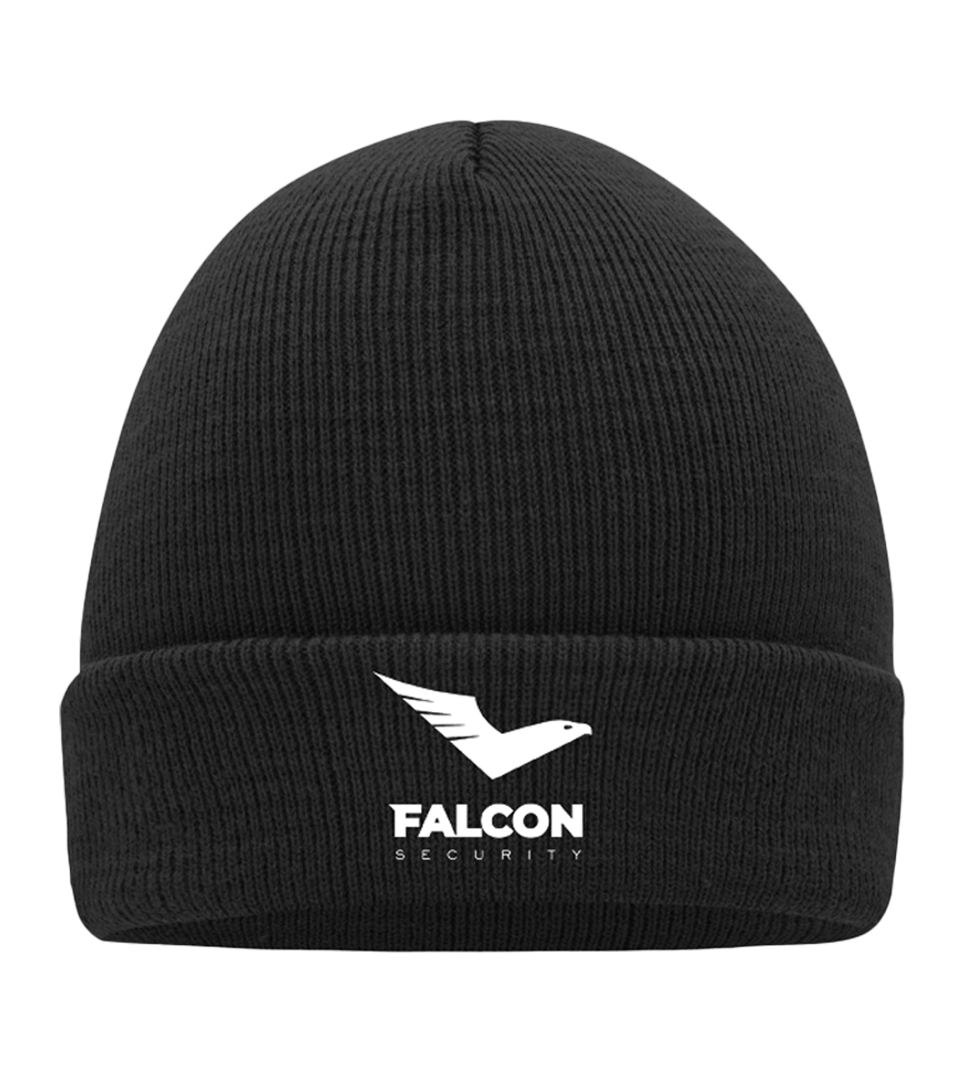 MB7500 čepice unisex pletená - černá s výšivkou Falcon