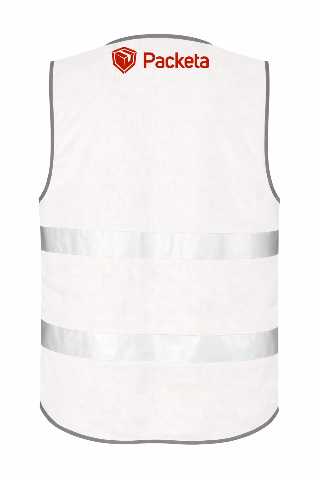 Vesta s vylepšenou viditelností - bílá - potisk PACKETA