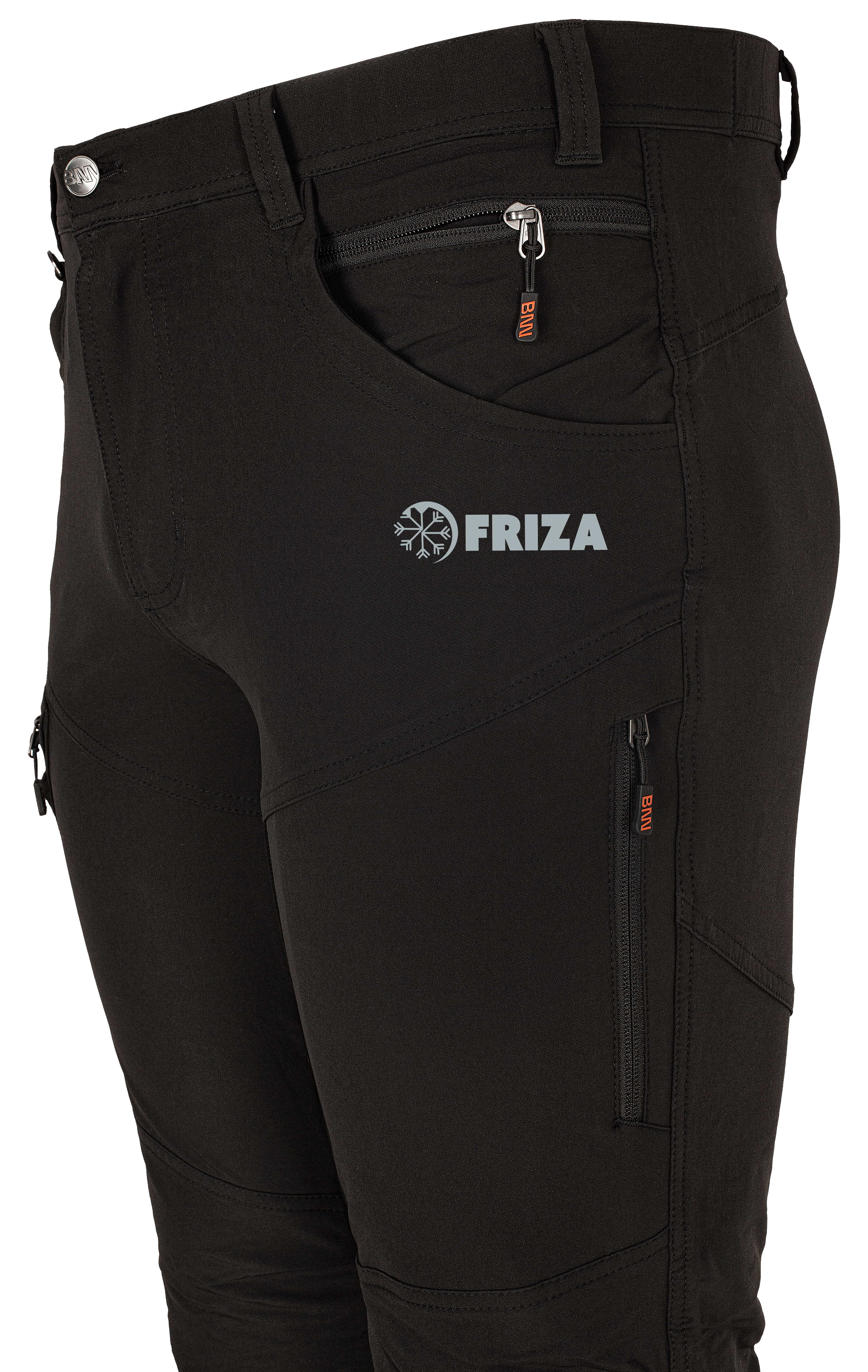 FOBOS outdoorové strečové kalhoty - černá - potisk Friza