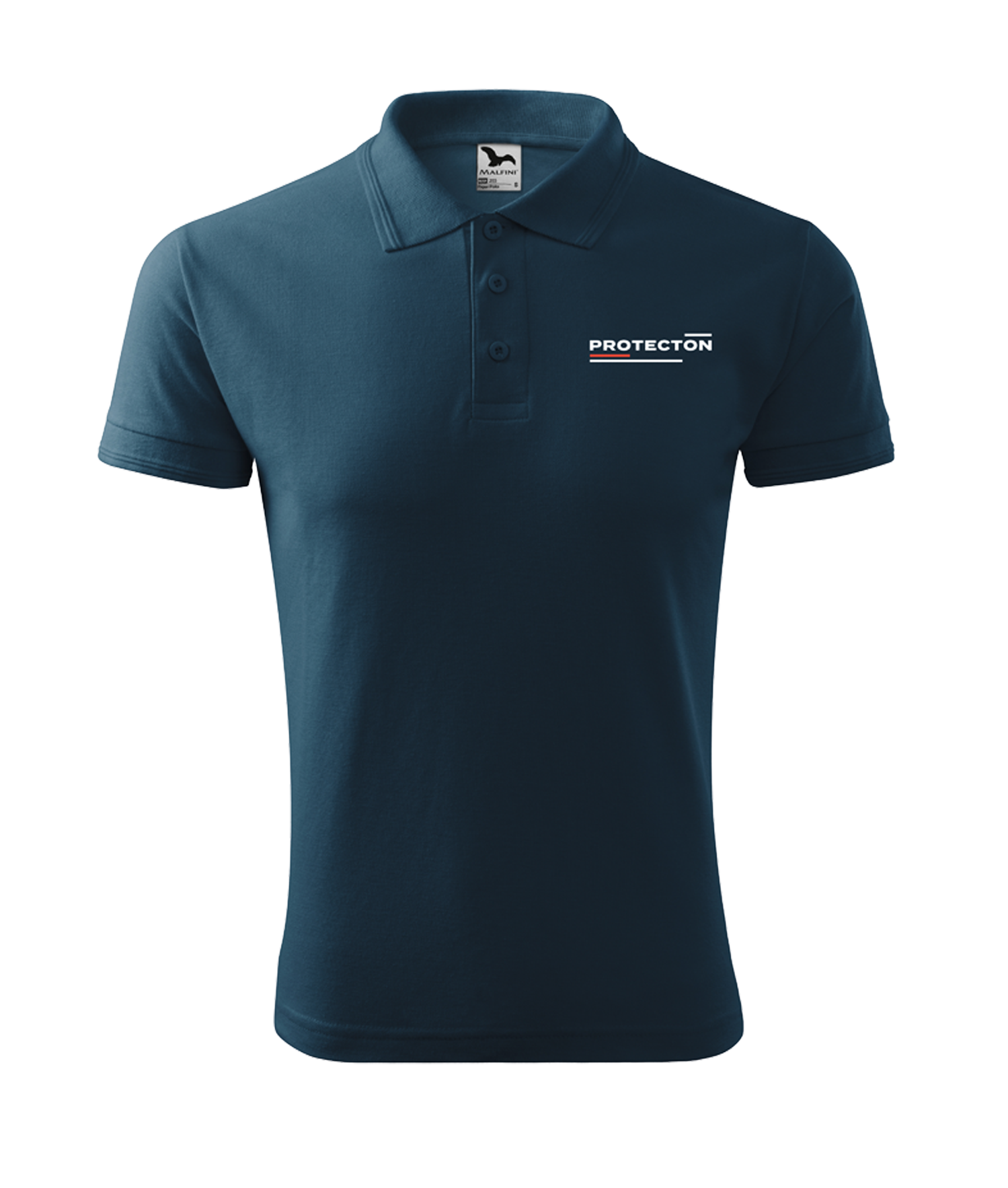 PIQUE POLO polokošile pánská námořní modrá s potiskem Protecton bílý