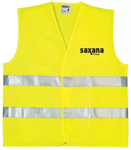 OXFORD vesta unisex - HiVis žlutá - potisk SAXANA